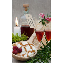 Autumn Raspberry Schnapps and liqueurs with rosemary